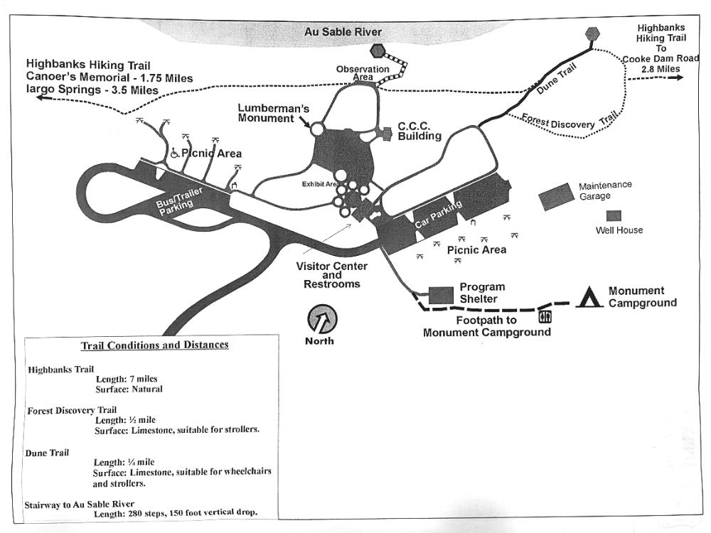 Map of Lumberman's Monument Visitor 