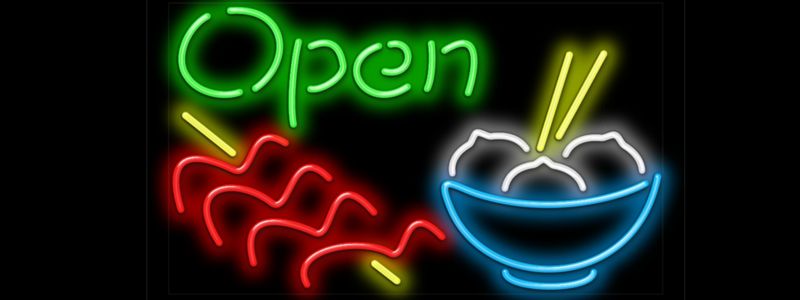asian food neon sign