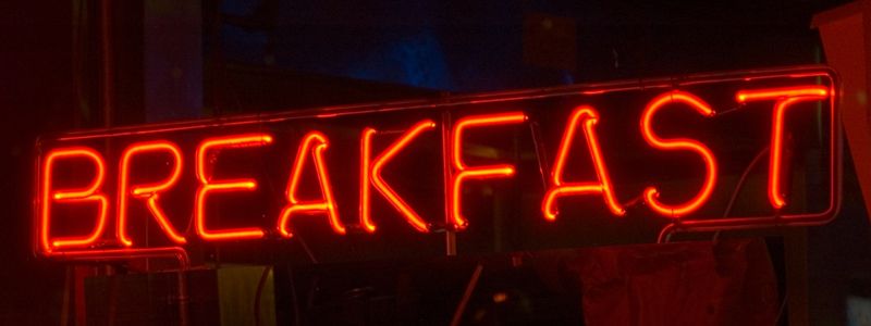 breakfast neon sign