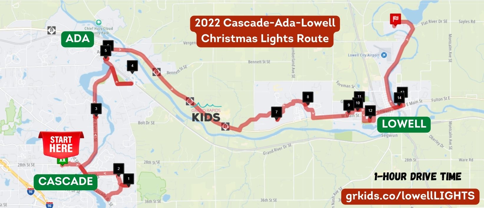 Cascade-Ada-Lowell Christmas Lights Route 2022