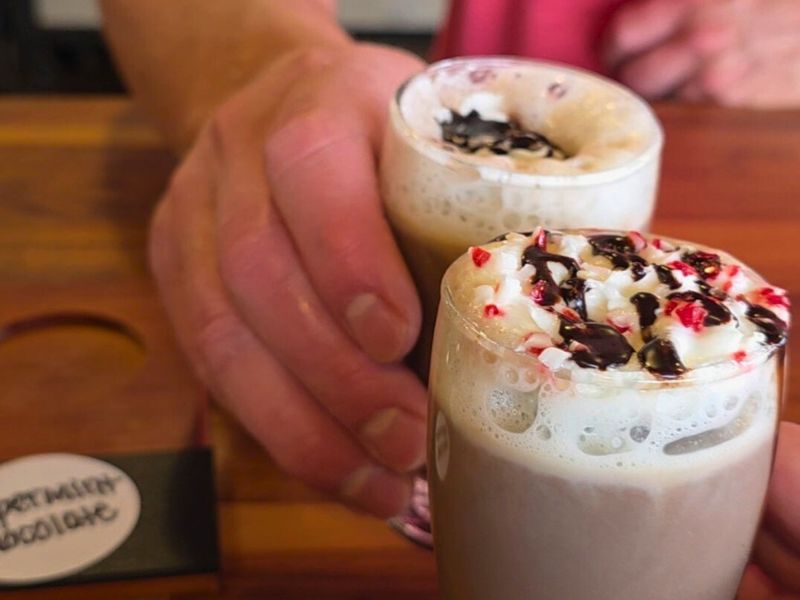 Hot Chocolate Flight from Sandy's Donuts in Grand Rapids