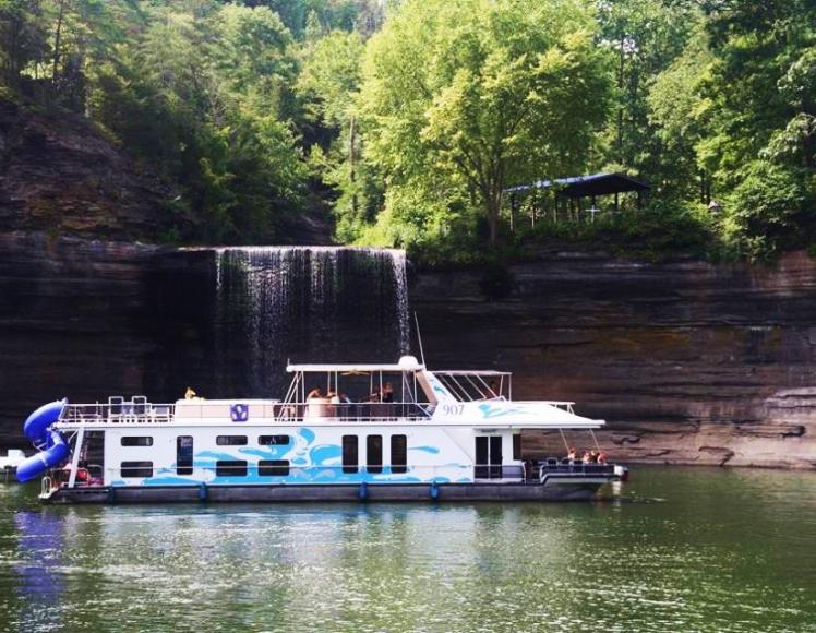 Visit Kentucky Cumberland Falls boat on water