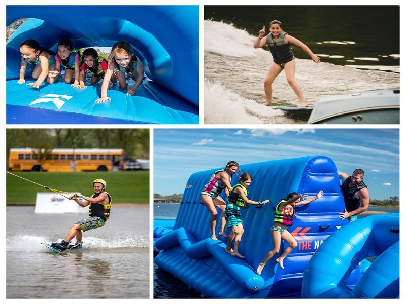 action wake summer camp inflatables