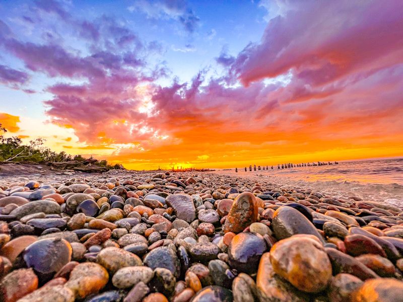 pebble beach sunset Upper Peninsula