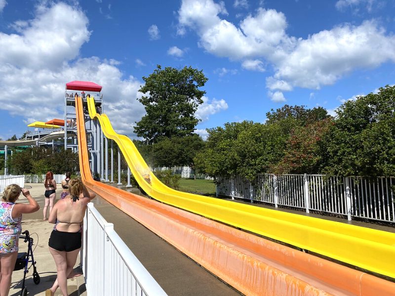 Ridge Rider Waterpark slides at Michigan's Adventure