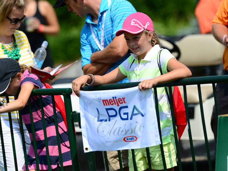Meijer LPGA Classic girl with banner
