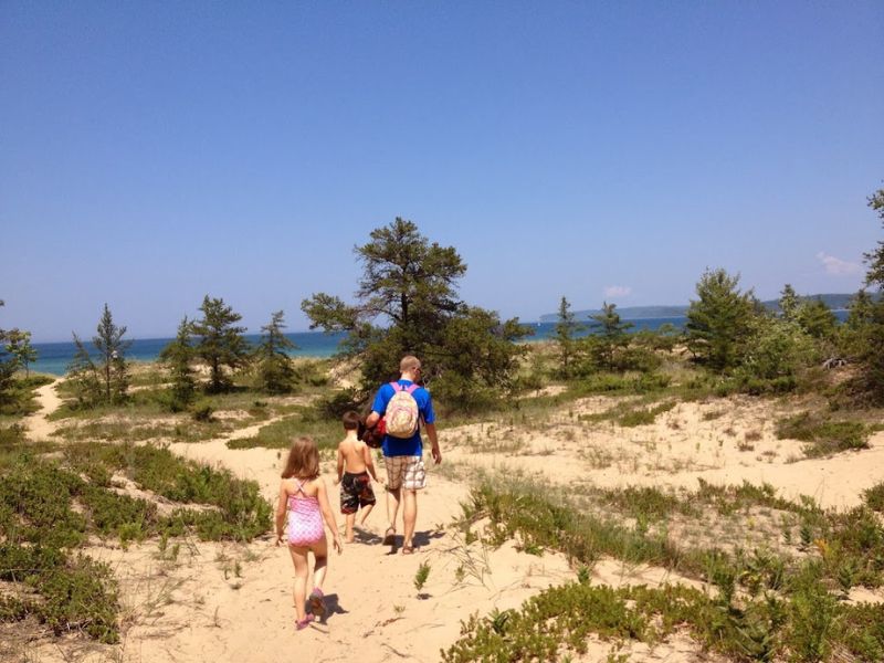 Walking to beach from DH Day Campground Sleeping Bear Dunes