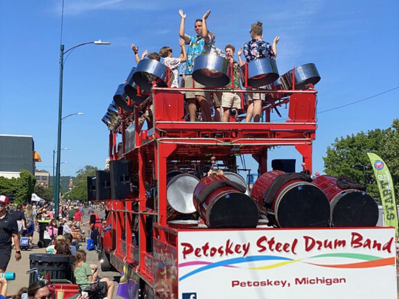 traverse city cherry festival parade 2022 petoskey steel drum band