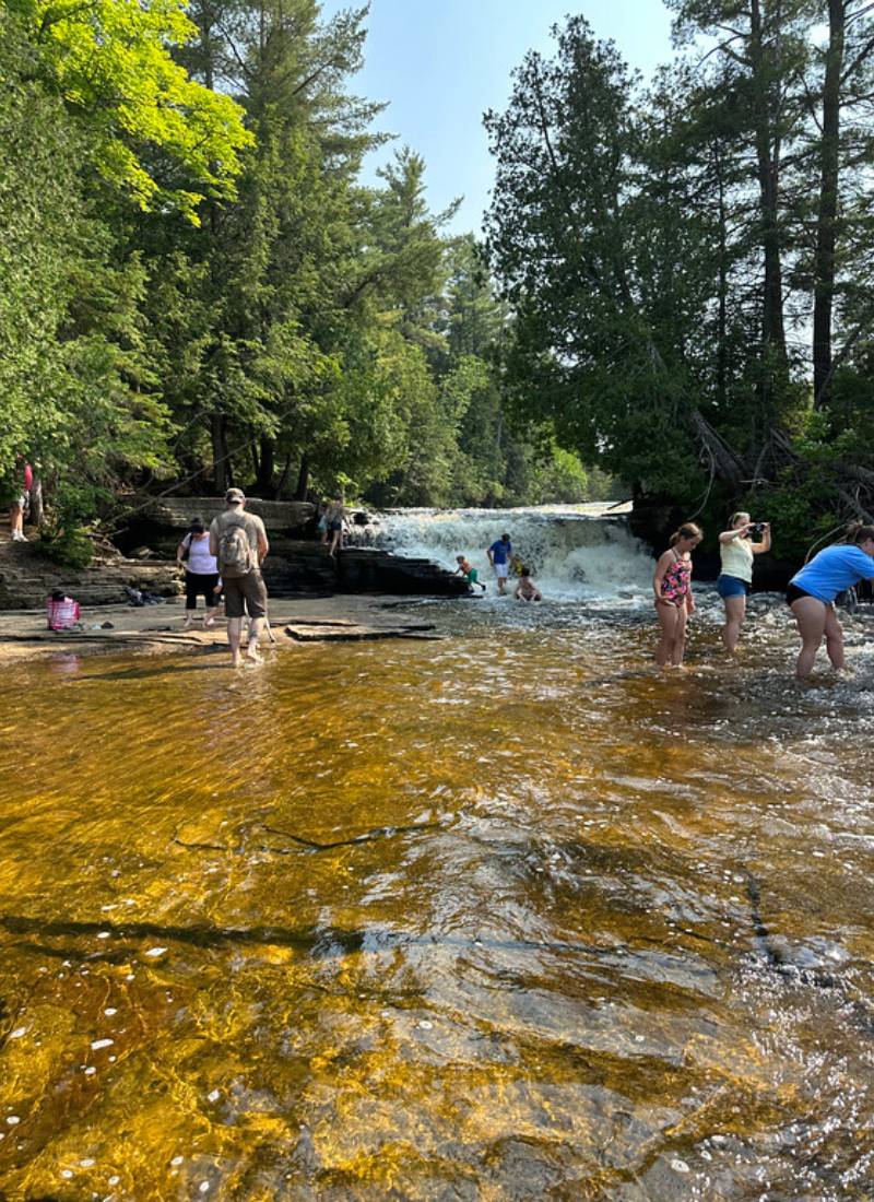Brown-colored water at Lower Tahquamenon Falls State Park