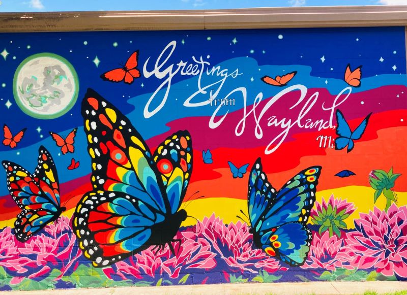 Mural Crawl butterflies wayland
