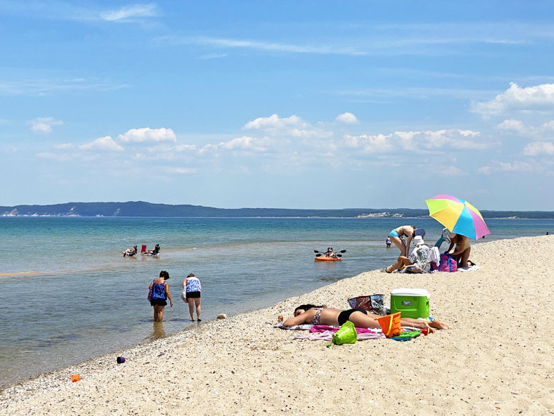 Sleeping Bear Dunes beaches include Platte River Beach on the south end of the National Lakeshore.