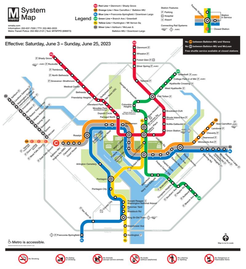 metro map washington dc