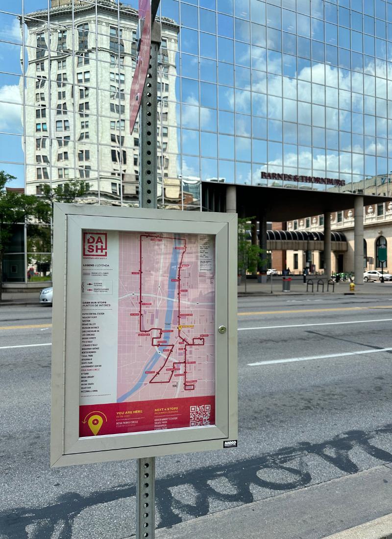 DASH Bus Stop Downtown Grand Rapids VanderWeide