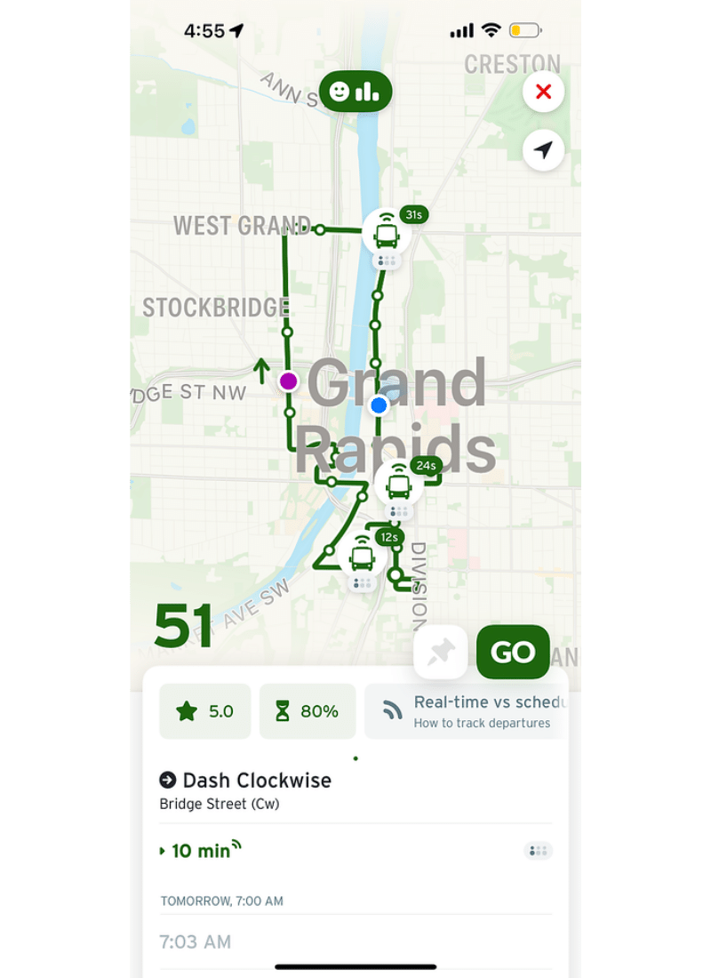 DASH Bus Transit App Downtown Grand Rapids VanderWeide