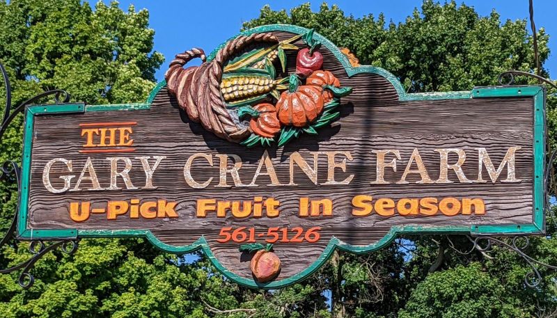Gary Crane Farm u pick sign