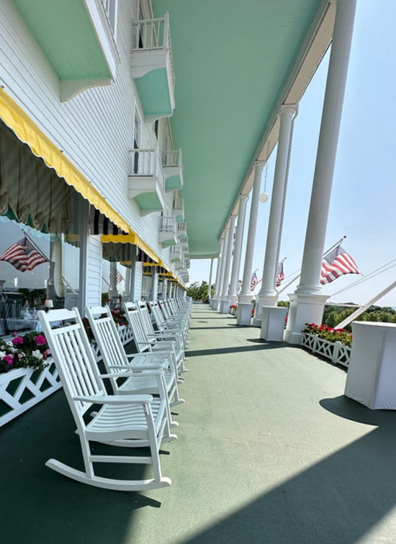 Grand Hotel Porch and Blue Ceiling on Grand Hotel tour
