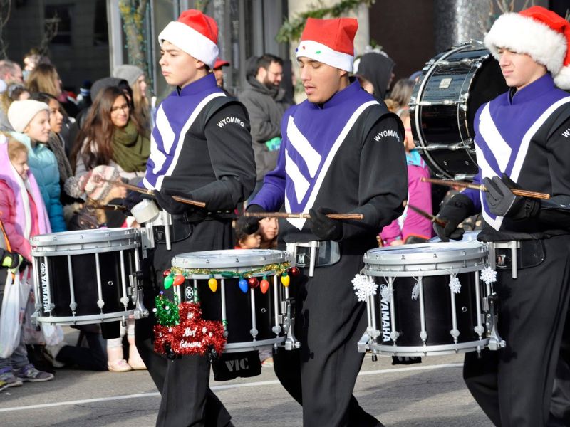 Wyoming Marching Band at Santa parade - VanderWeide