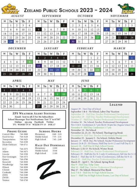 All the Greater Grand Rapids School Calendars 202324 (+GRPS School