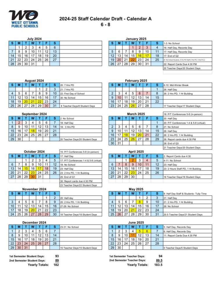 All the Greater Grand Rapids School Calendars 202425 (+GRPS School