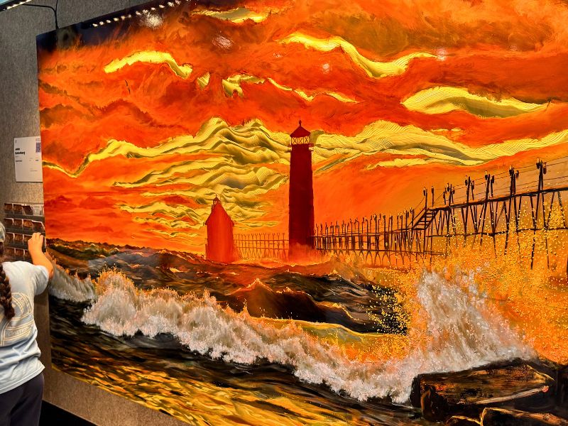 ArtPrize 2024 Public Grand Prize Winner, Dynamic Sunset at Gerald R. Ford Museum