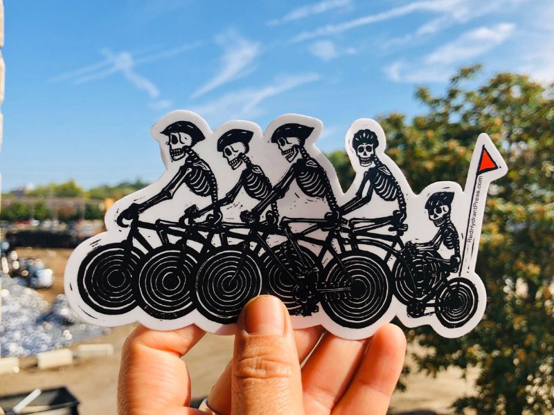 skeleton bike team sticker-  Alynn Guerra 