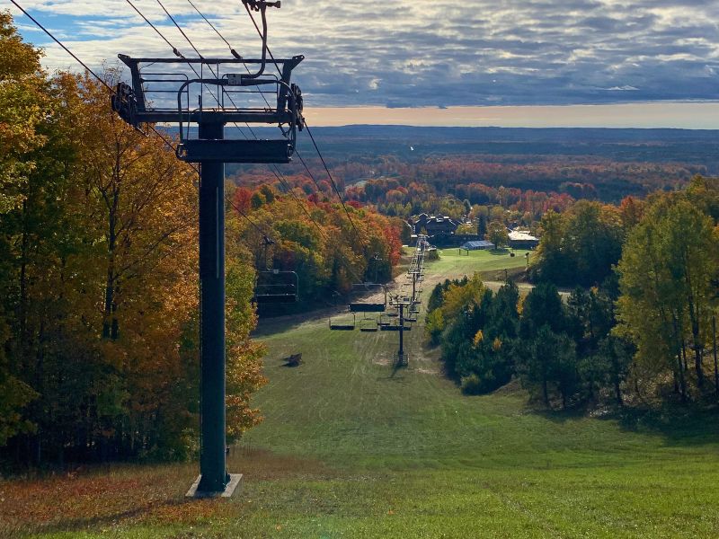 Crystal Mountain Chairlift in the fall