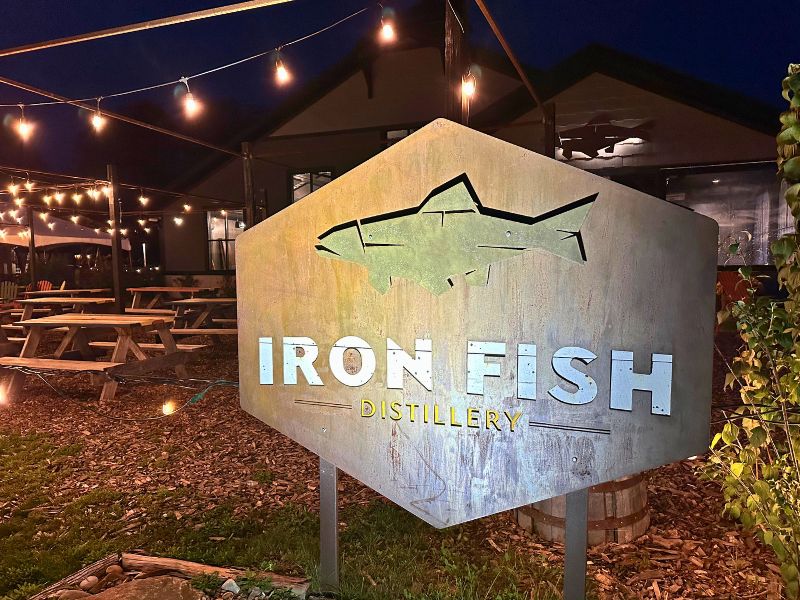Iron Fish Distillery sign