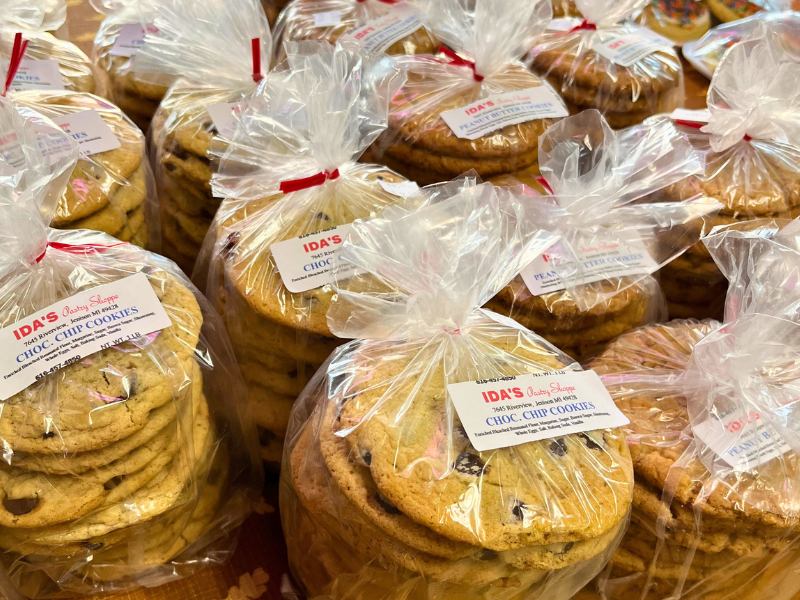 Ida's Pastry Shoppe perfectly packaged chocolate chip cookies