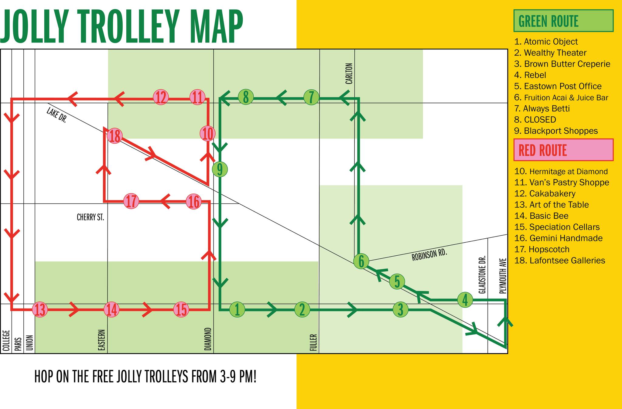 Shop Hop Trolley Map