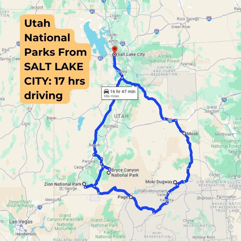 Utah National Parks From SALT LAKE CITY_ 17 hrs driving