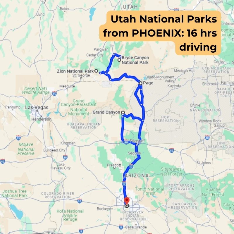 Utah National Parks from PHOENIX_ 16 hrs driving