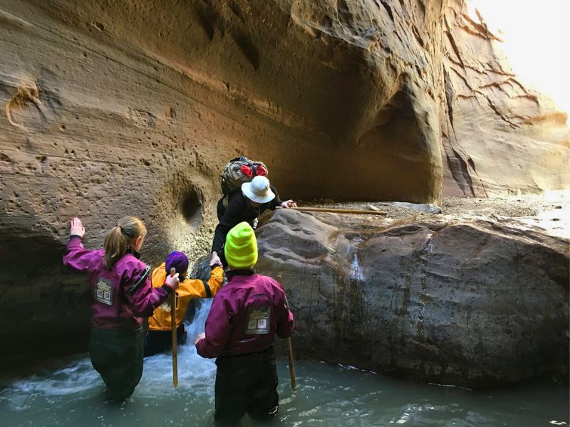 Zion Narrows with kids March