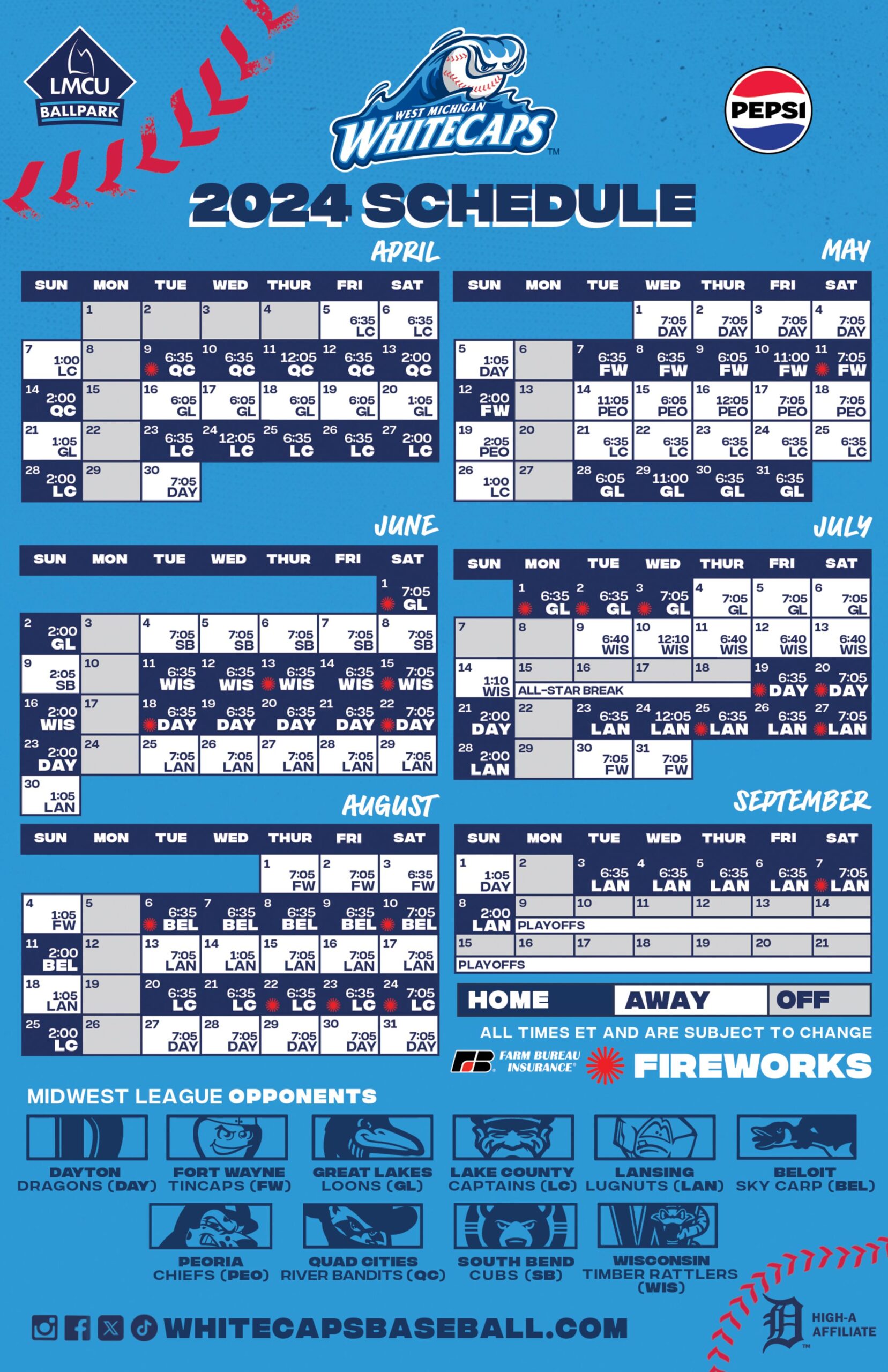 whitecaps baseball 2024 season schedule
