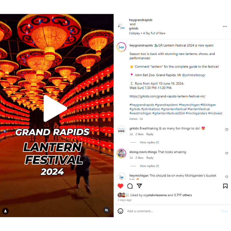 Grand Rapids Lantern Festival Instagram Image 