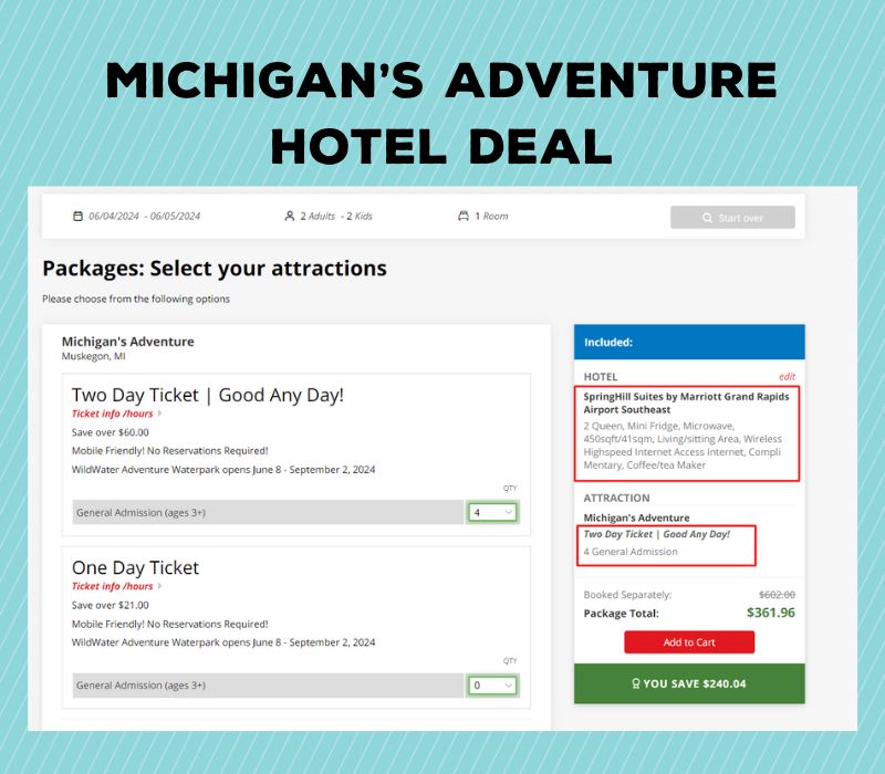 MI Adventure Hotel deal 2024