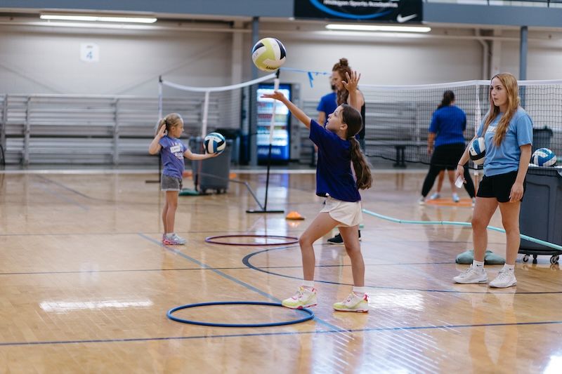 MSA summer camp 2024 girl volleyball players