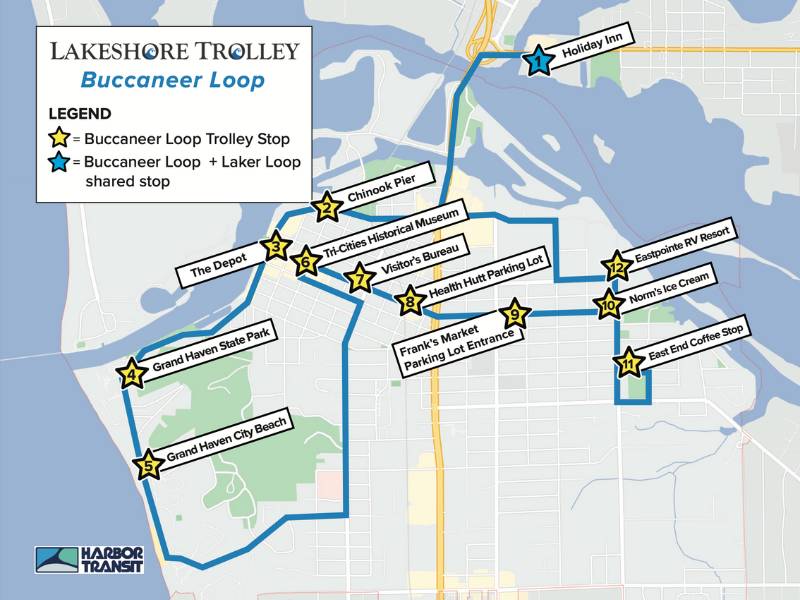 Two Trolley Loops during the summer in Grand Haven
