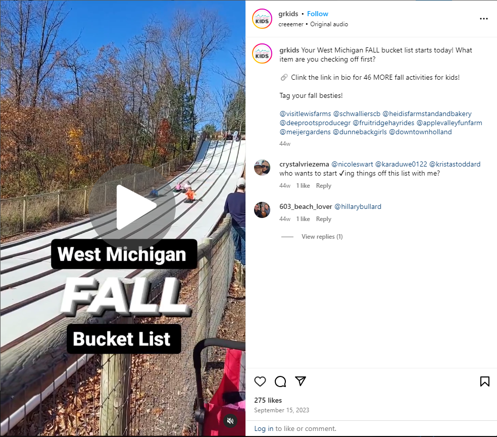 2023 Fall Bucket List Instagram Reel