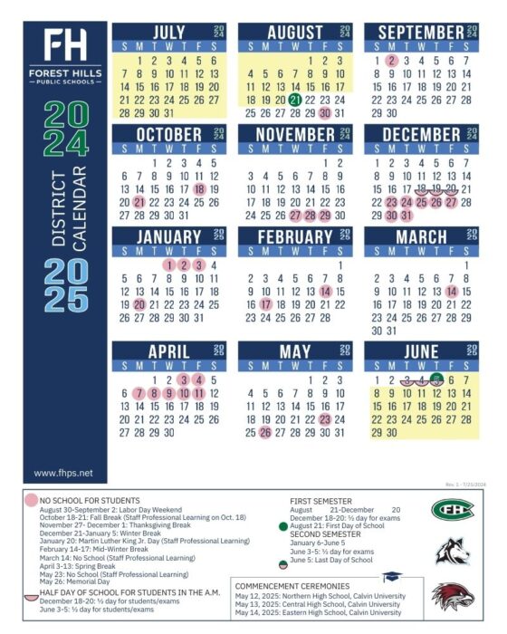 All the Greater Grand Rapids School Calendars 202425 (+GRPS School