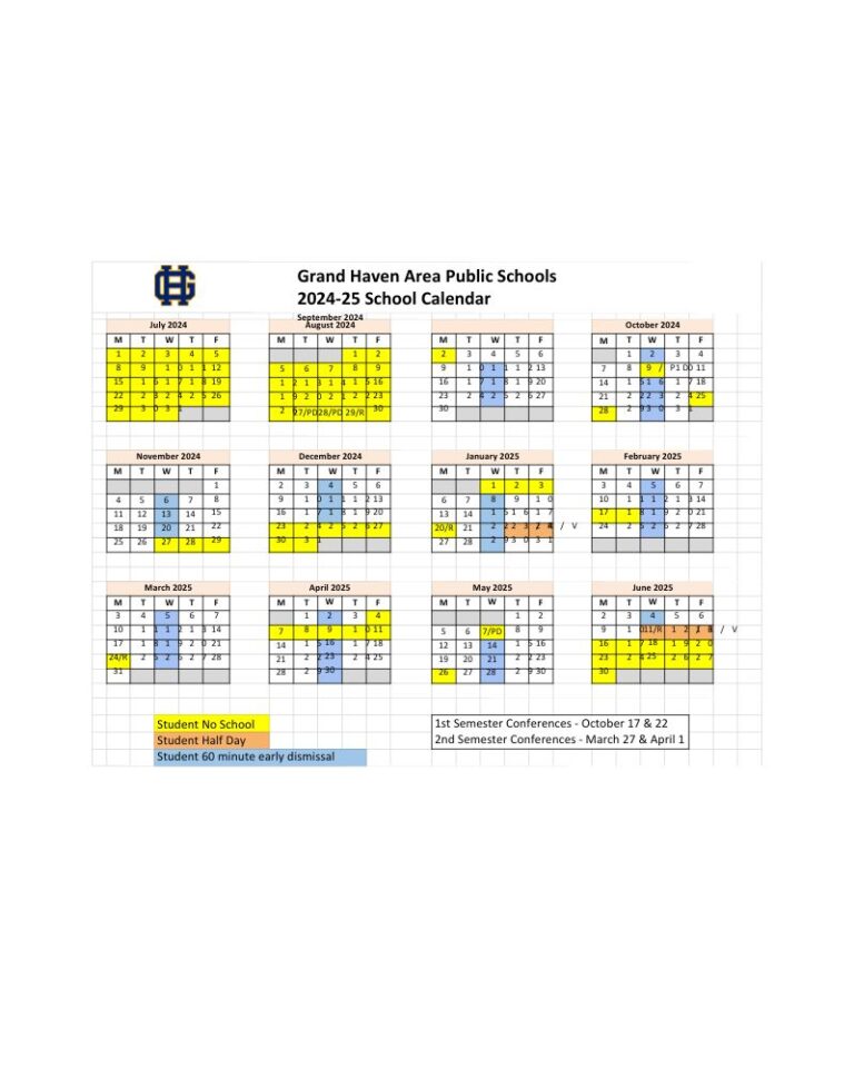 All the Greater Grand Rapids School Calendars 202425 (+GRPS School