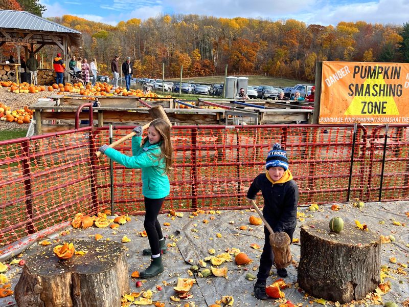 Fall Festivals in Michigan, Pond Hill Farm, Pumpkin Smashing, Fall in Harbor Springs