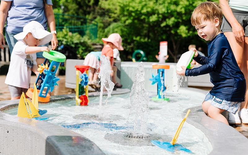 Meijer Gardens ArtPrize title sponsor 2025 kids playing in water table