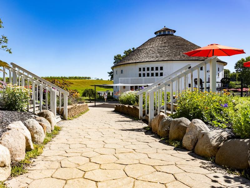 Round Barn Winery Estate walkway facebook