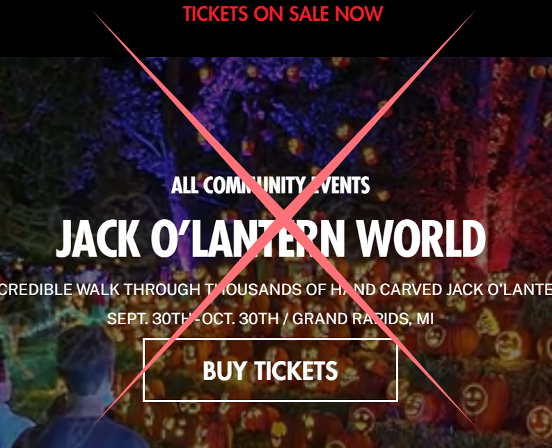 UPDATE: We've learned that Jack O'Lantern World will NOT be returning to GR this year and that the information on their website appeared to be accurate but was outdated. We apologize for the error. https://grkids.com/jack-o-lantern-world-michigan/