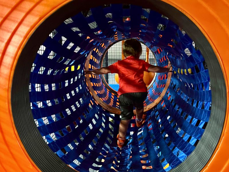 skyzone toddler little ninja warrior tunnel pov 