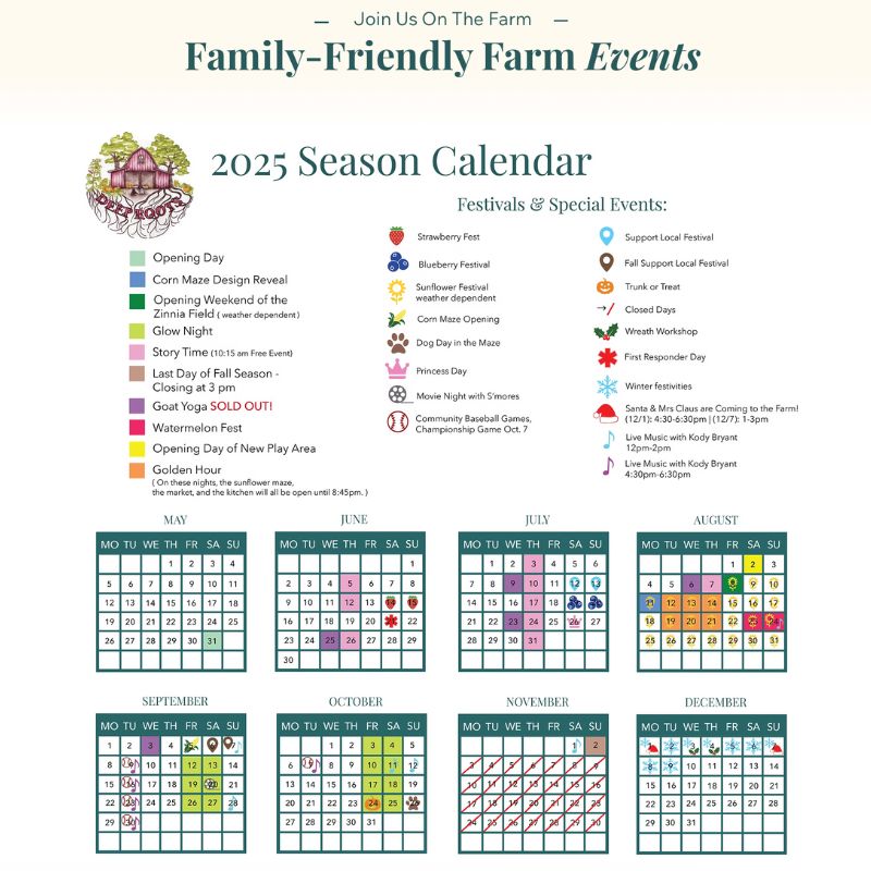 Deep Roots Farm Events 2025 Webpage