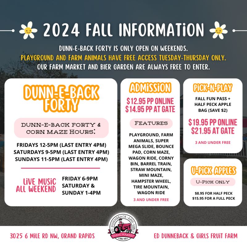 Ed Dunneback fall schedule 2024 