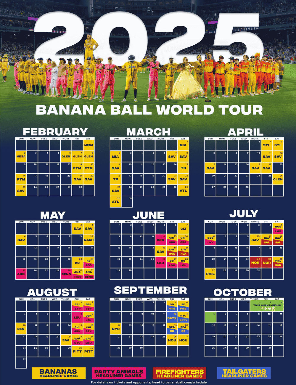 Banana Ball World Series Schedule