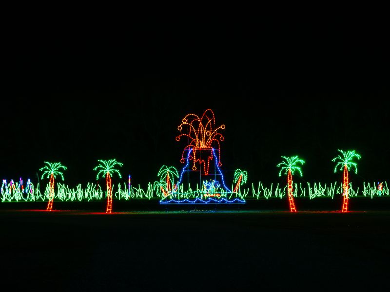 Holiday Lights Volcano Display at Deer Tracks Junction