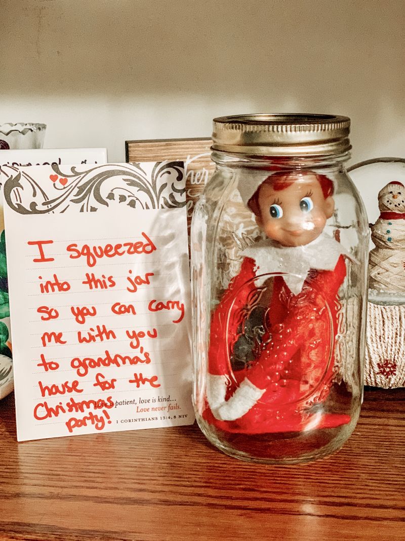 fast elf on the shelf ideas elf in jar with note